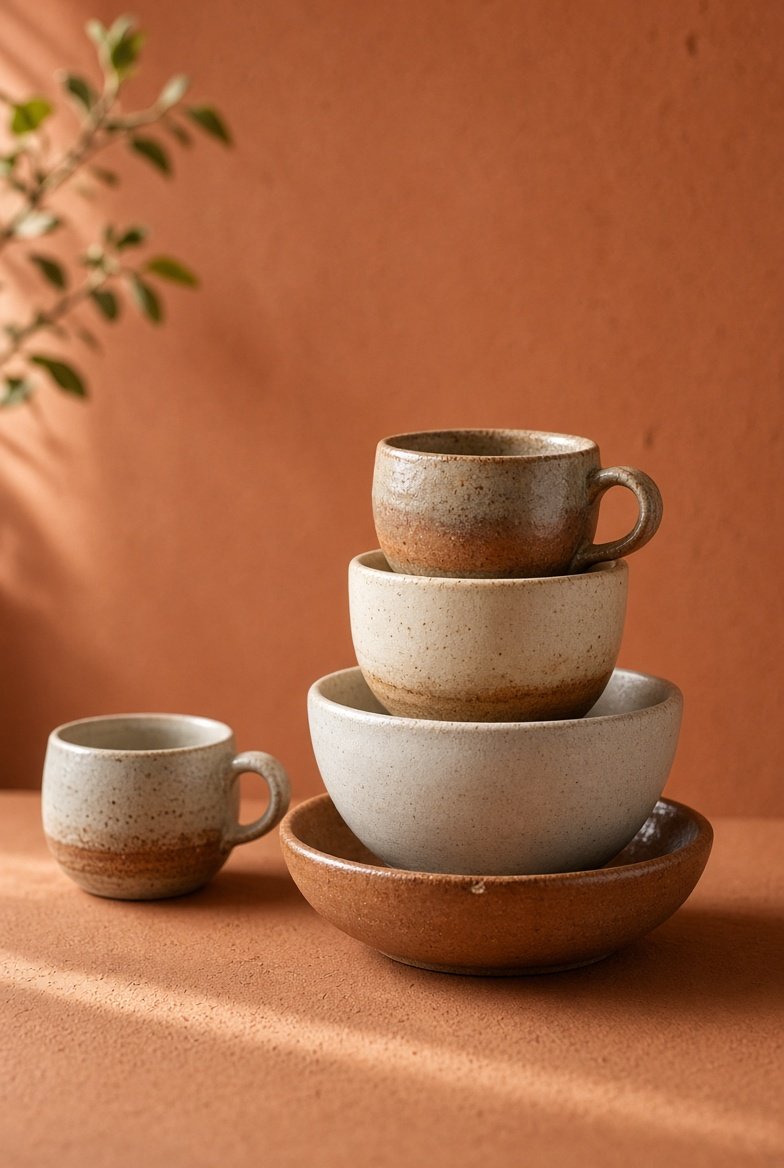 Glazed bowls and cups
